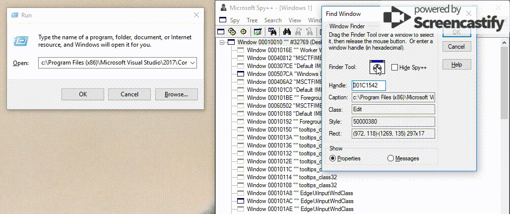 Spy++ enables mapping between windows and their processes